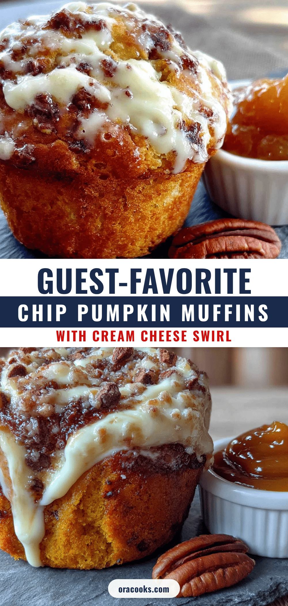 chocolate chip pumpkin muffins with cream cheese swirl recipe