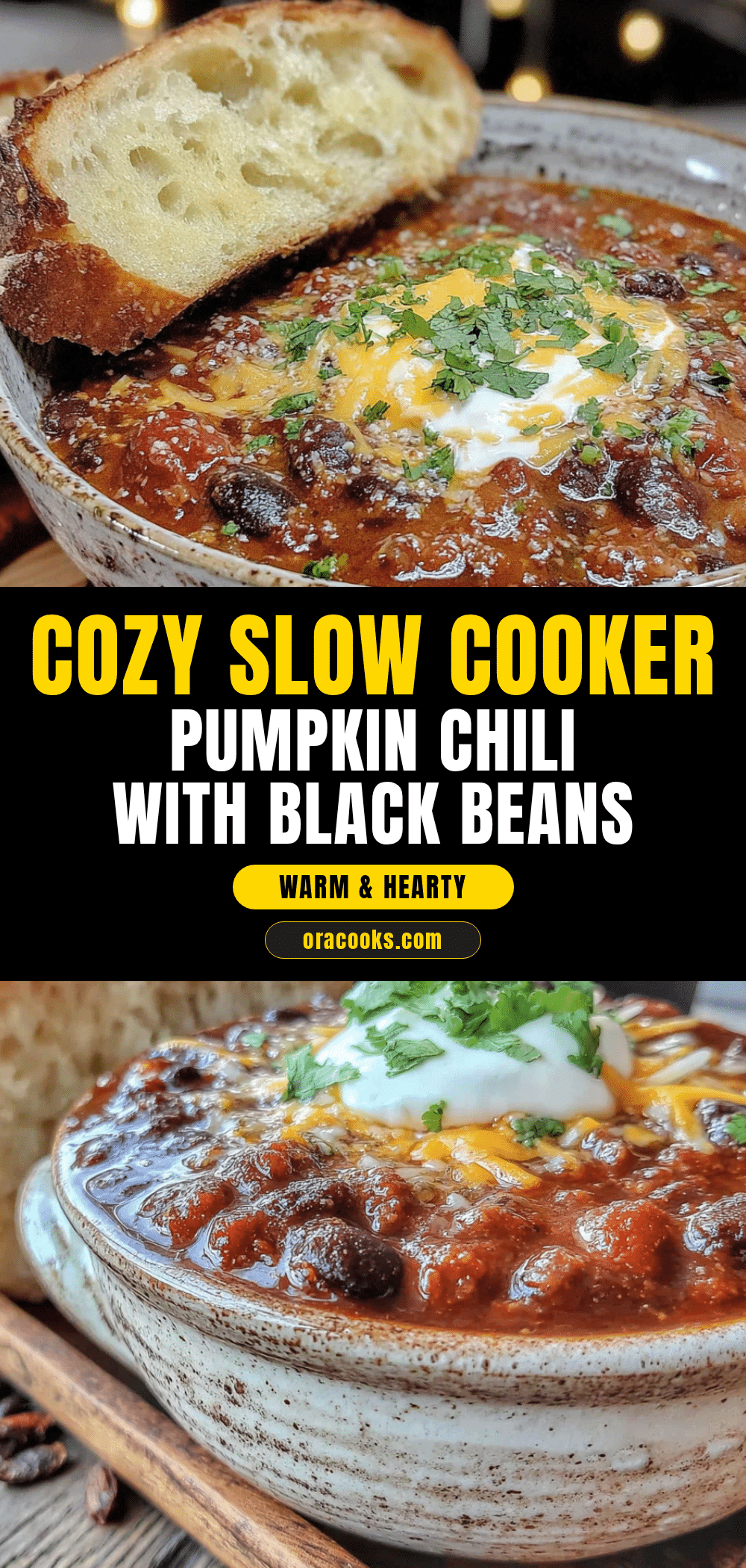 cozy slow cooker pumpkin chili with black beans recipe