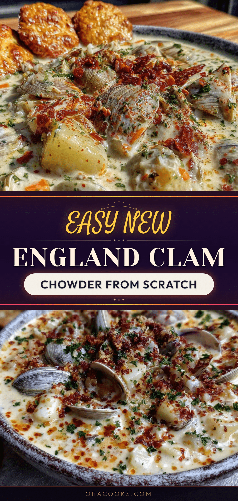 Easy New England clam chowder from scratch recipe