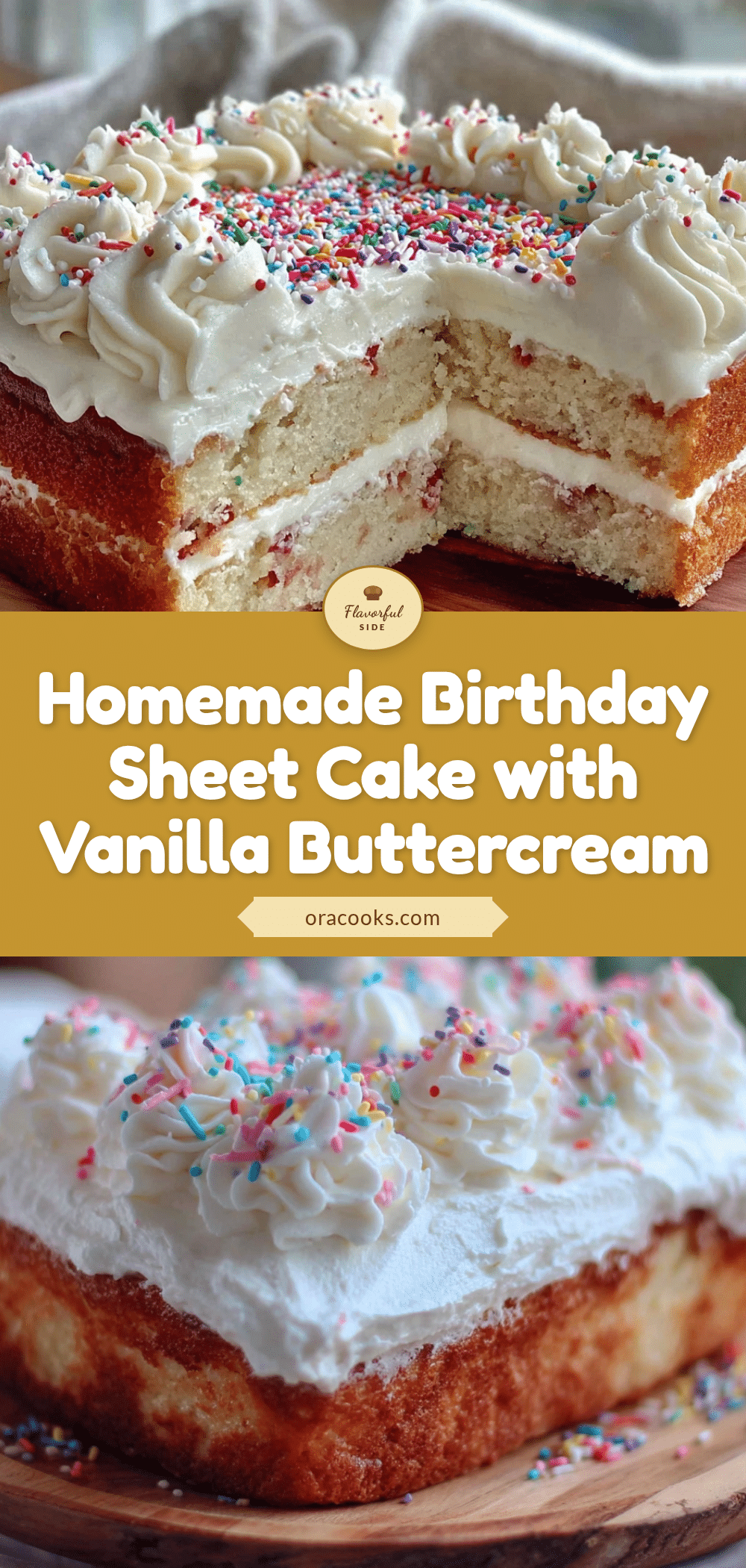 homemade birthday sheet cake with vanilla buttercream recipe