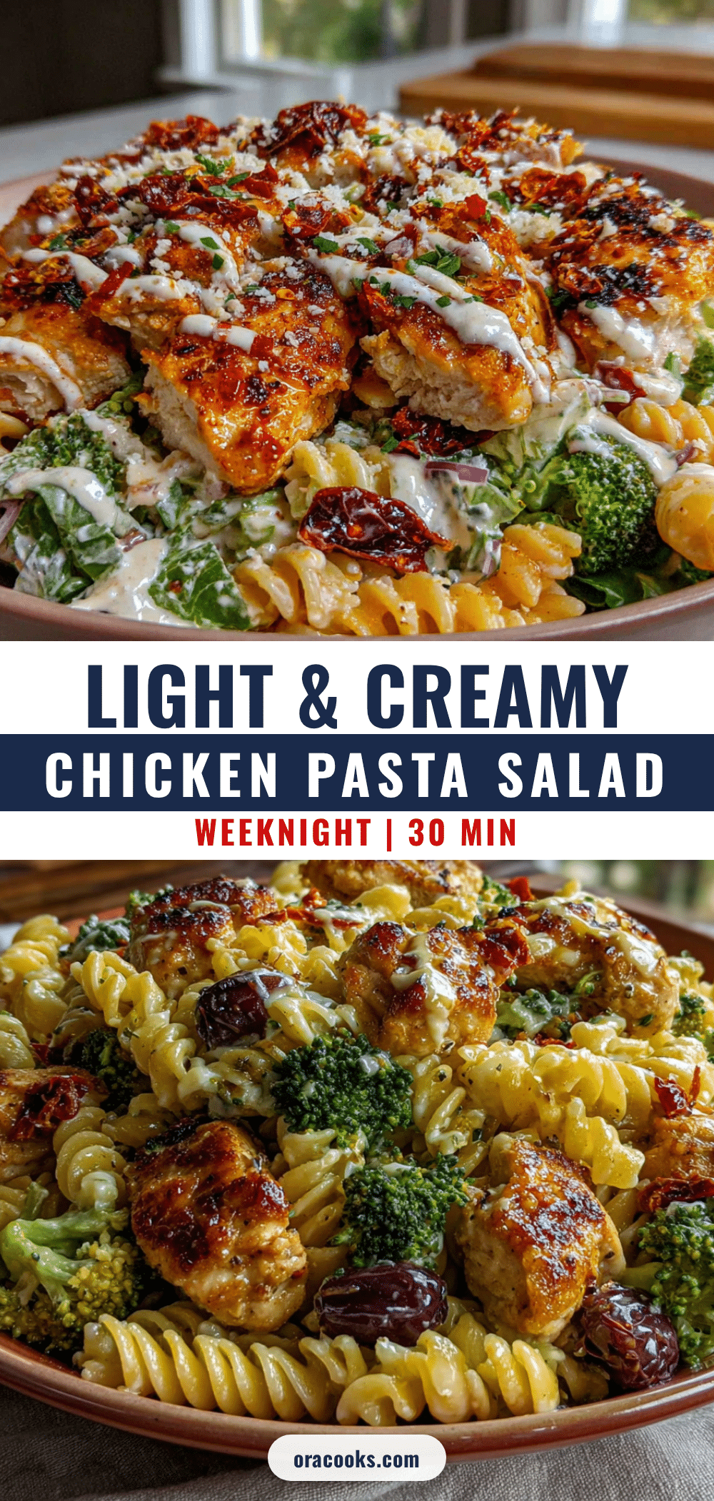 light and creamy chicken pasta salad recipe