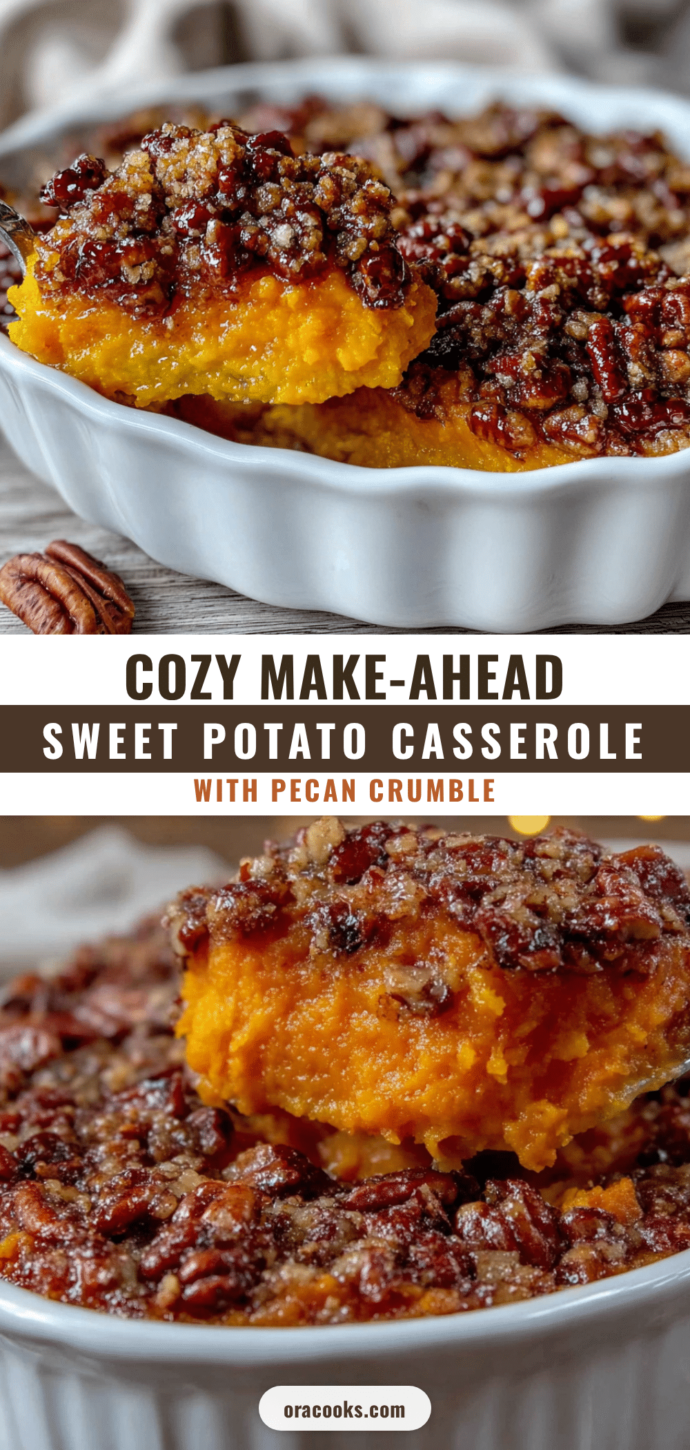 make-ahead sweet potato casserole with pecan crumble recipe