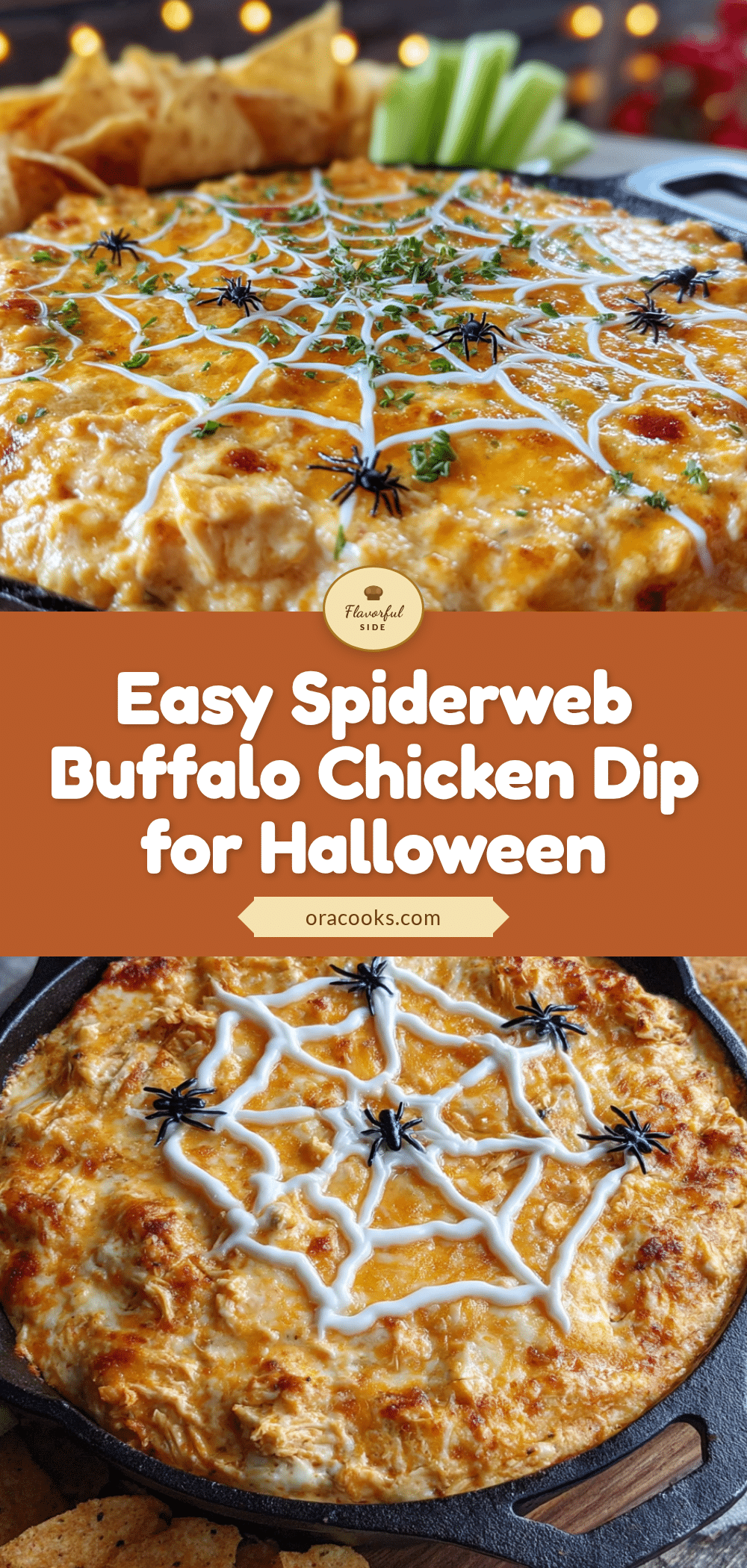 spiderweb buffalo chicken dip recipe