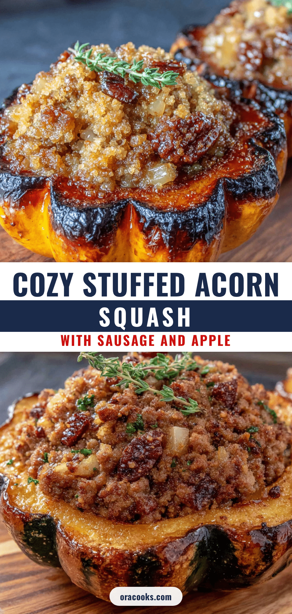 stuffed acorn squash with sausage and apple recipe