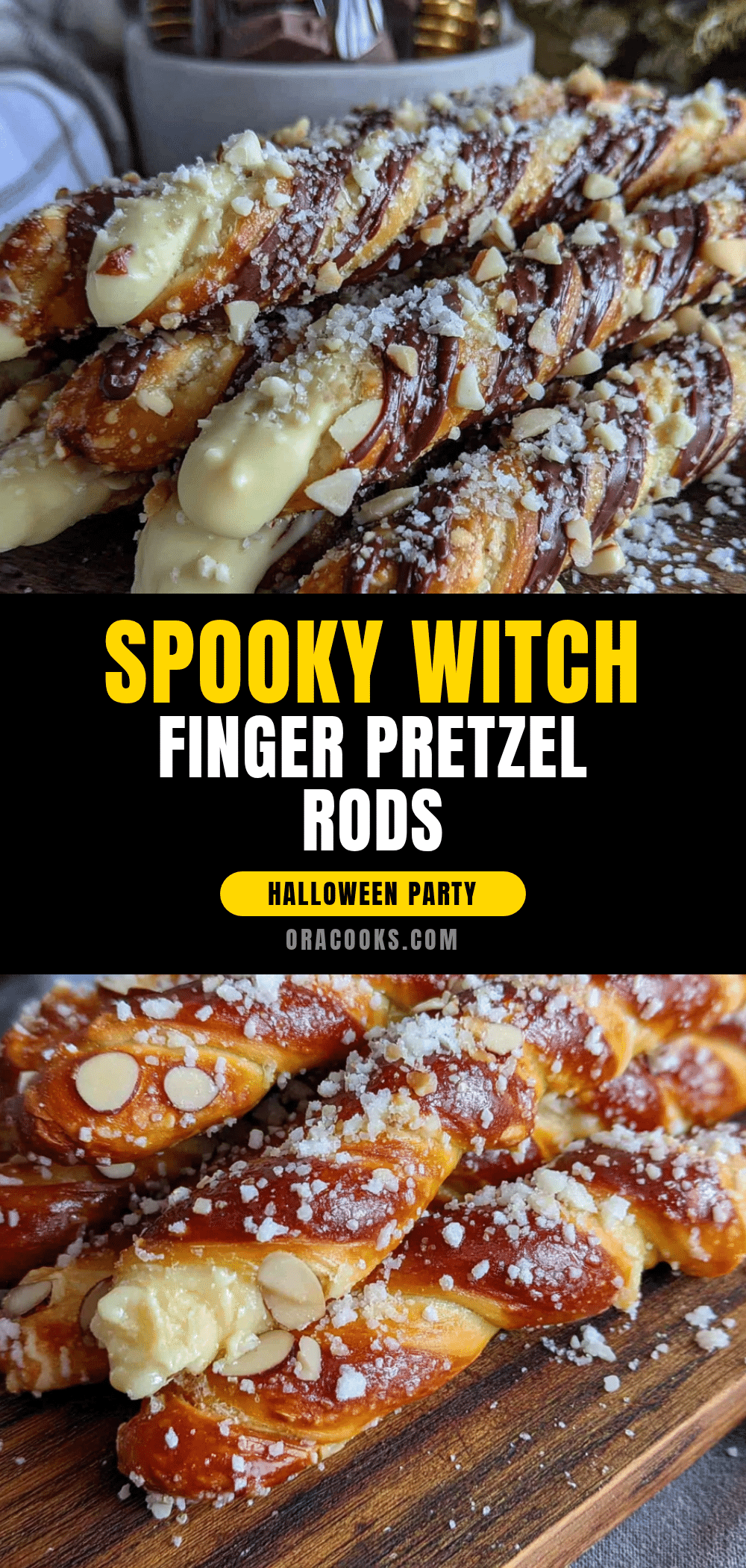 witch finger pretzel rods recipe