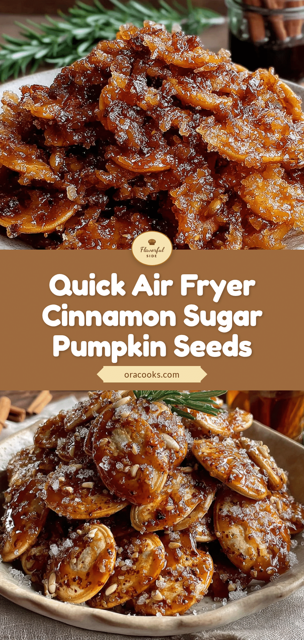 air fryer cinnamon sugar pumpkin seeds recipe