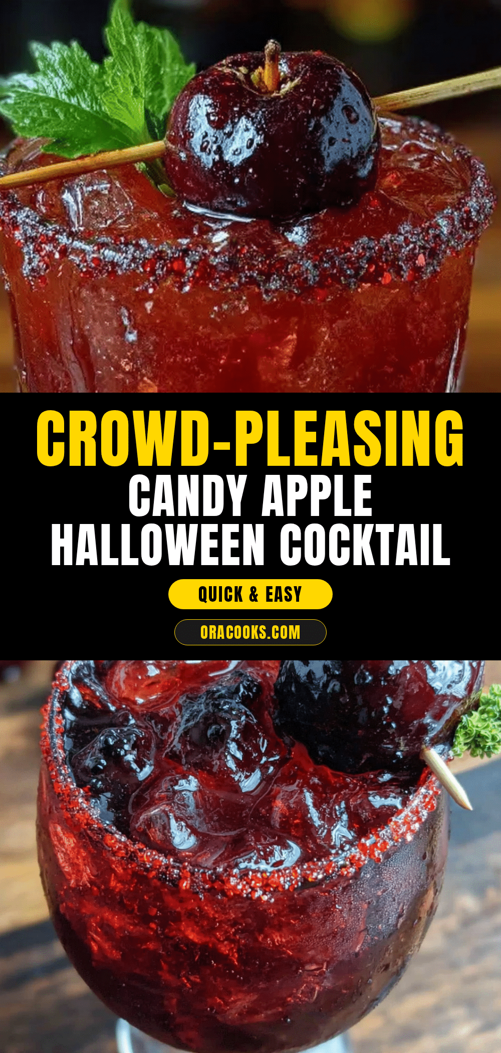 candy apple Halloween cocktail recipe