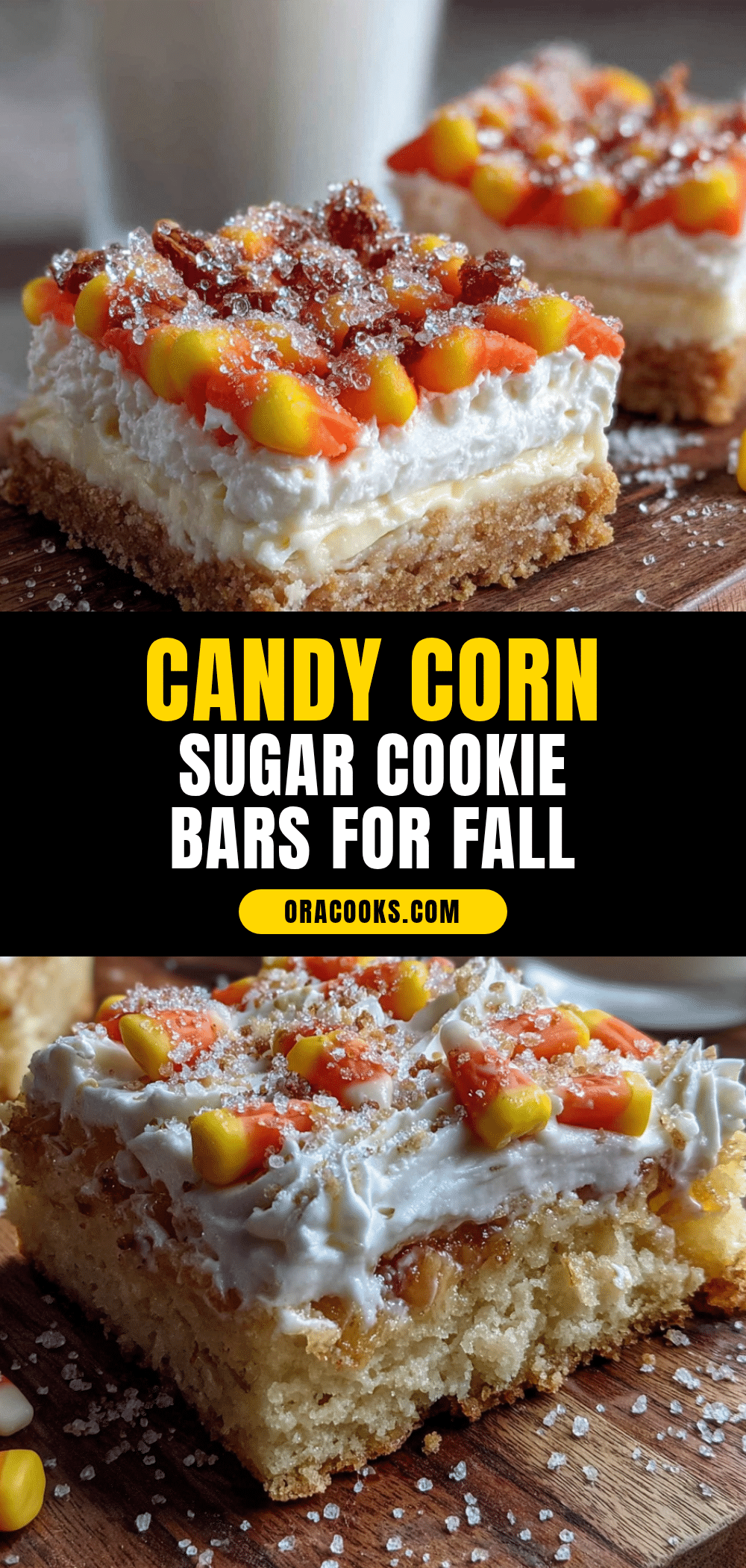 candy corn sugar cookie bars recipe