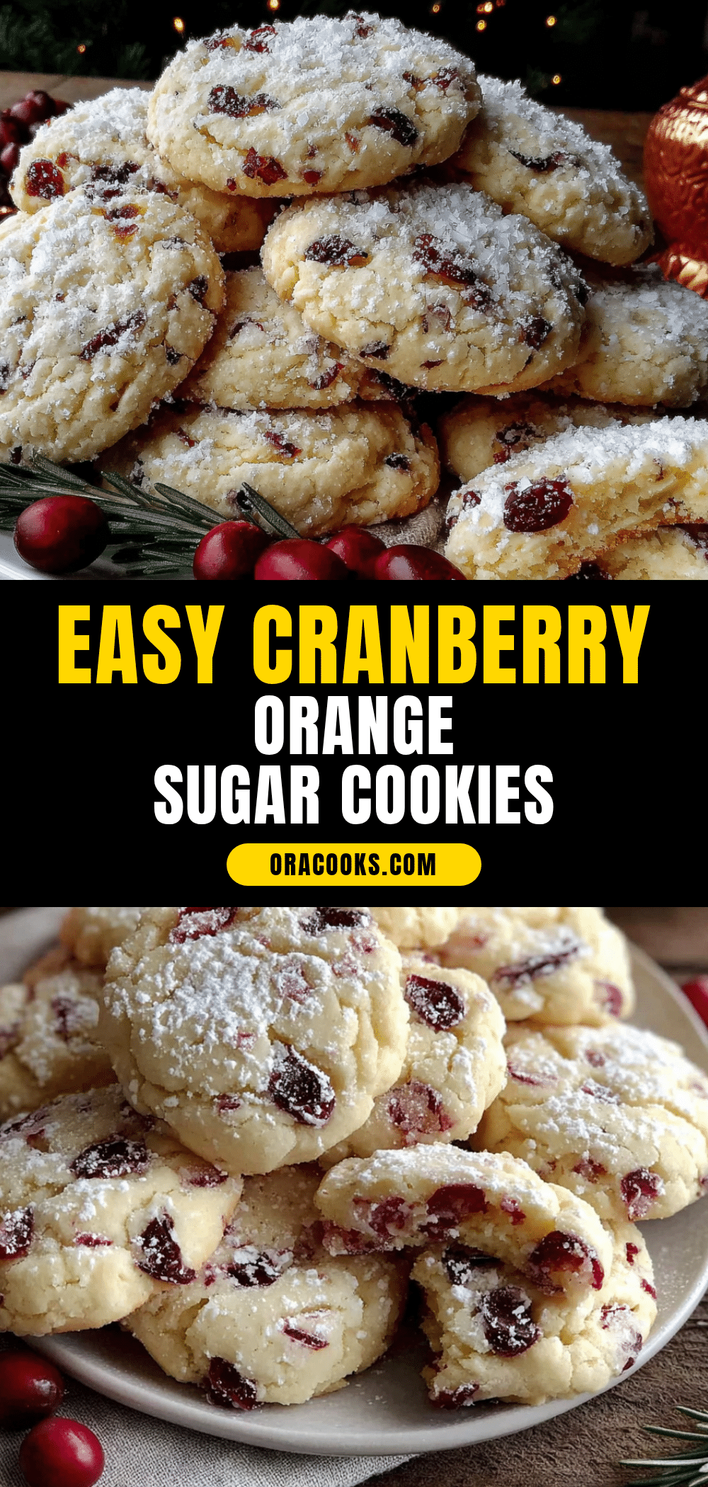 cranberry orange thanksgiving sugar cookies recipe