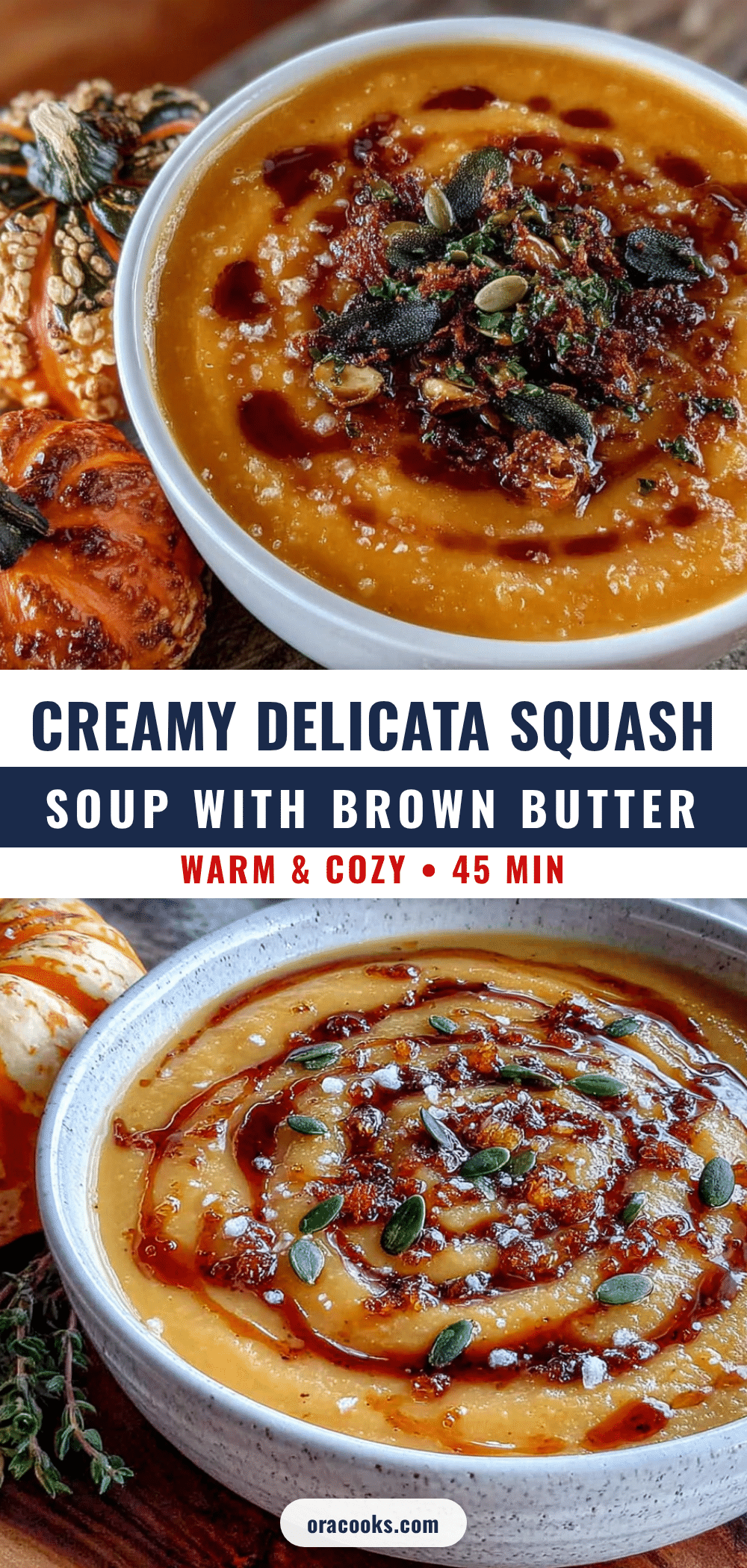 creamy delicata squash soup with brown butter recipe