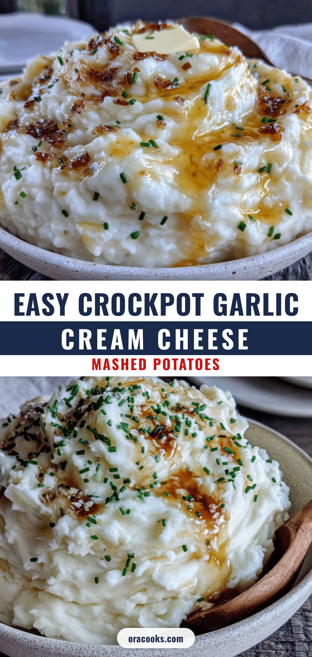 crockpot garlic cream cheese mashed potatoes recipe