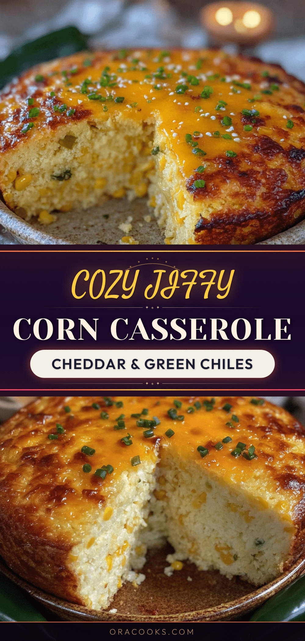 jiffy corn casserole with cheddar and green chiles recipe