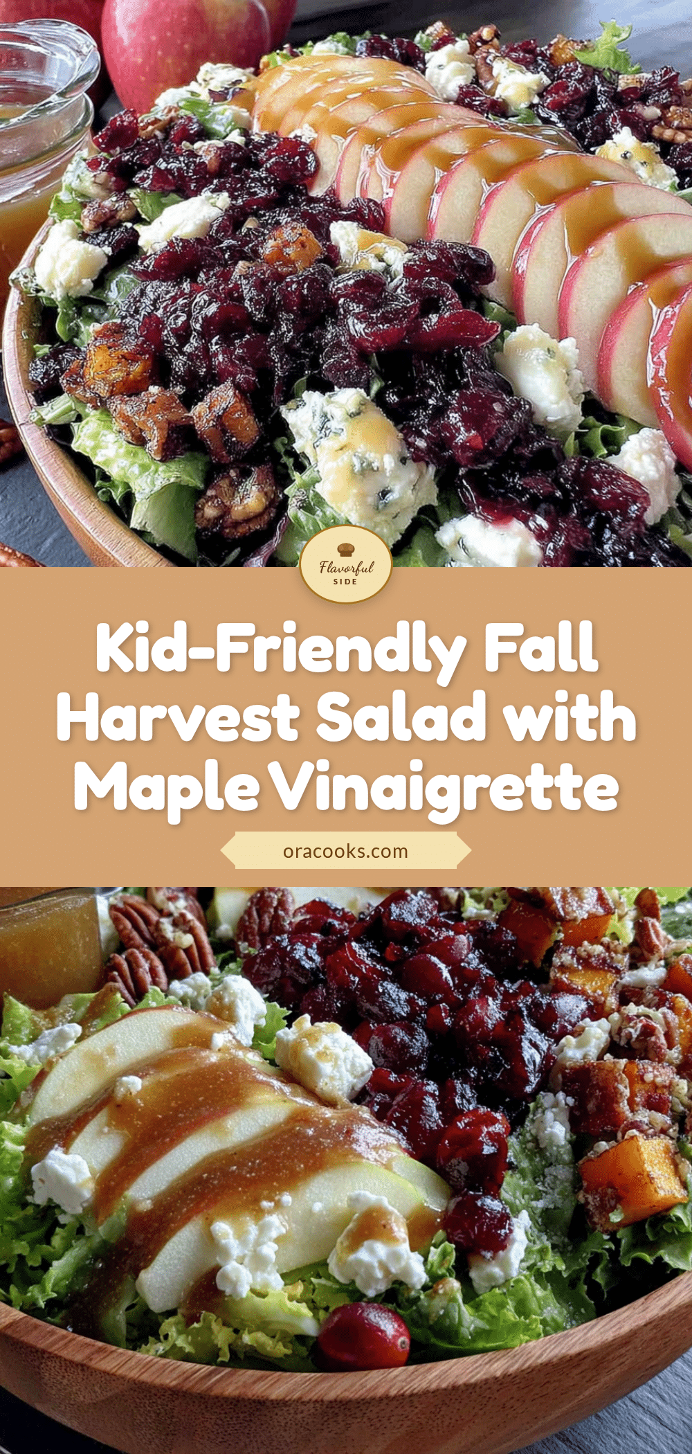 kid-friendly fall harvest salad with maple vinaigrette recipe