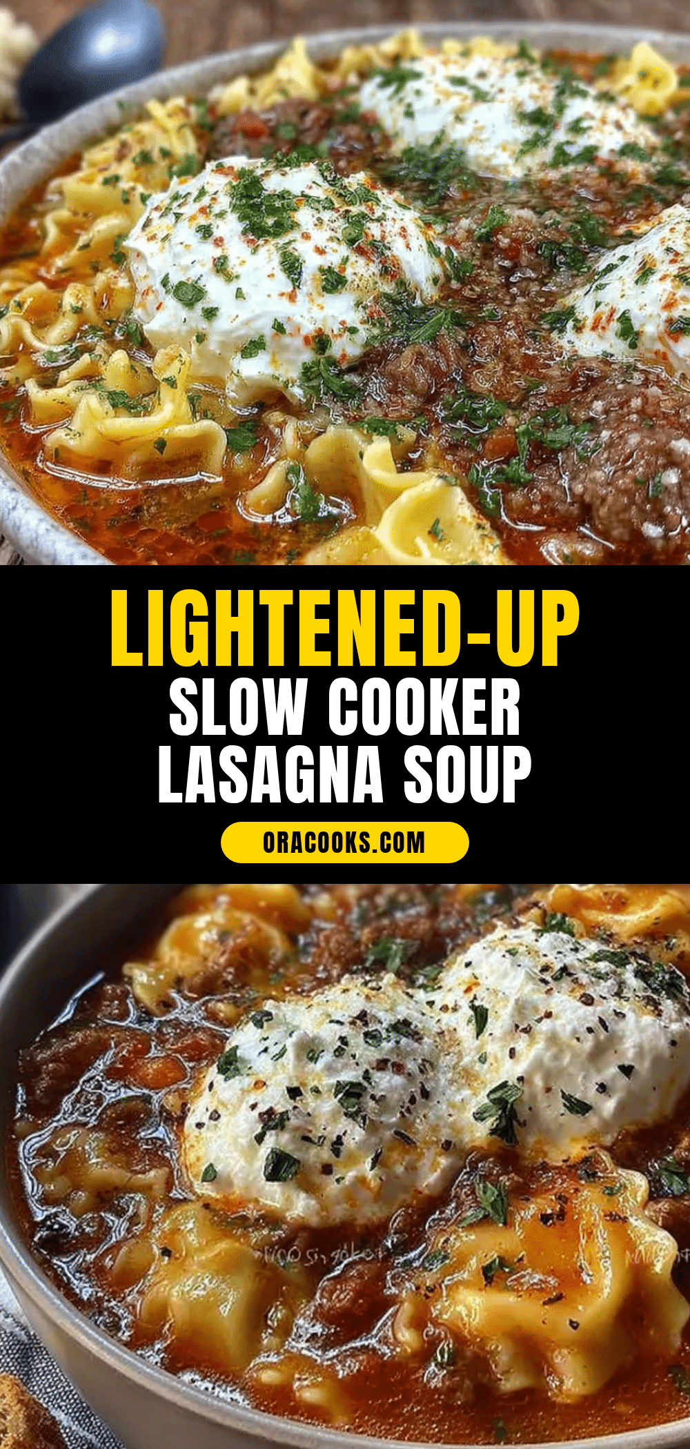 lightened up slow cooker lasagna soup with ricotta recipe