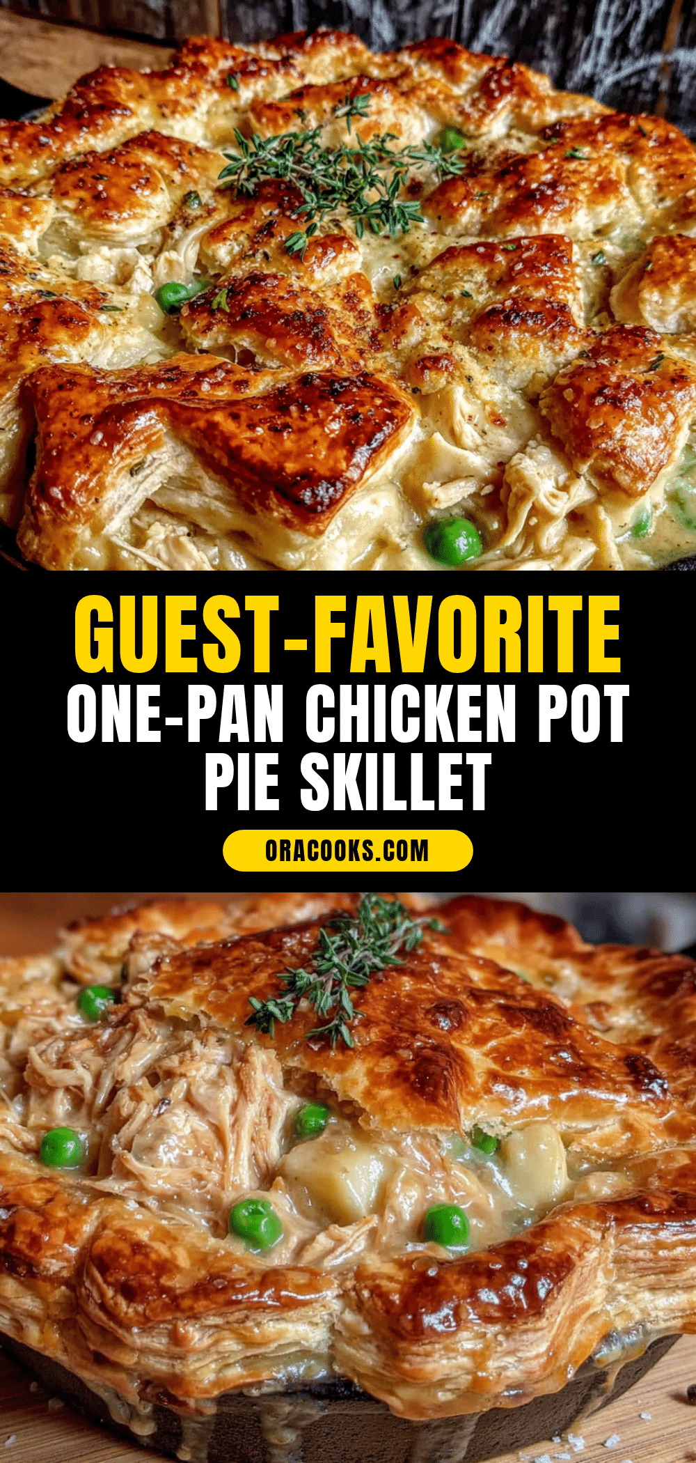 one-pan chicken pot pie skillet recipe