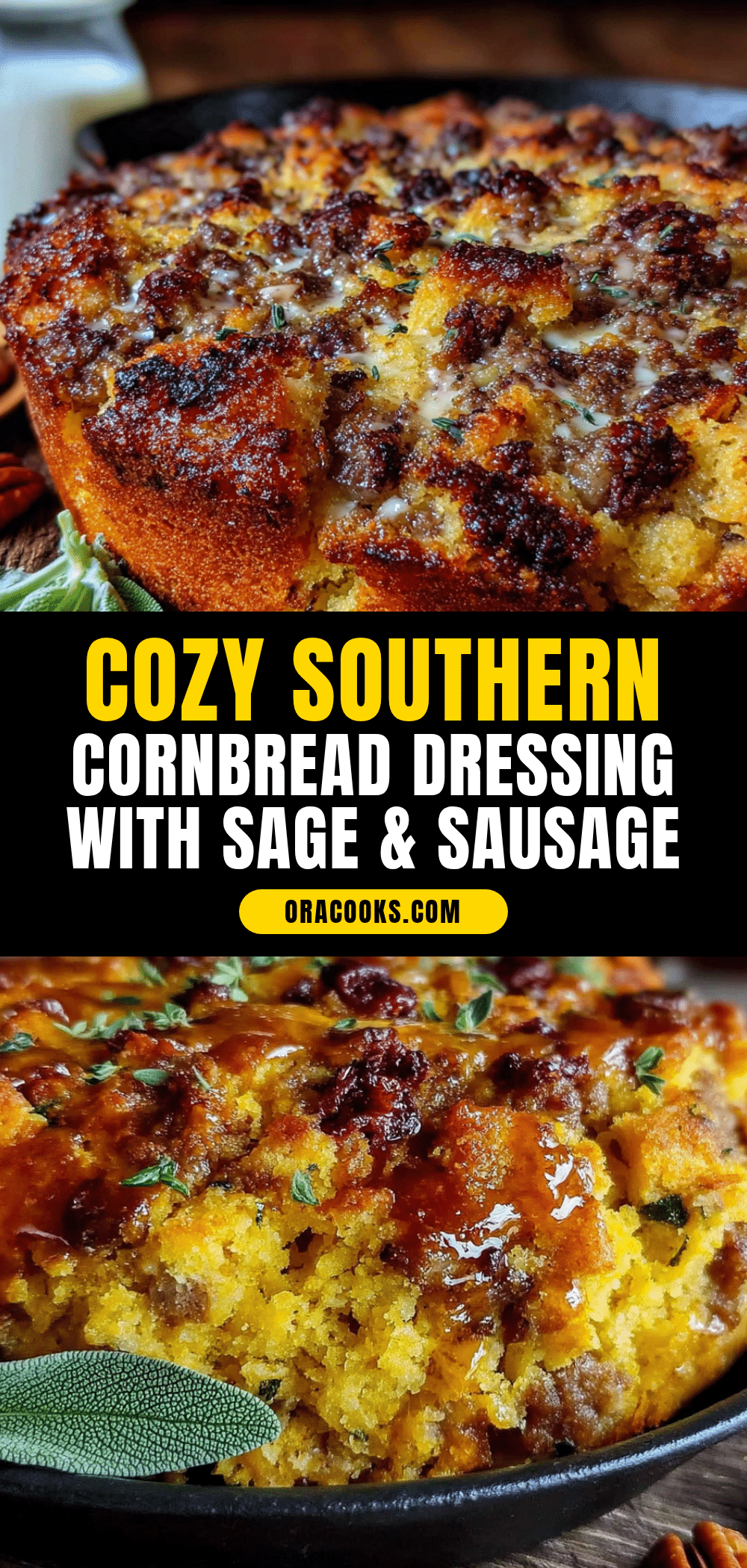 Southern cornbread dressing with sage and sausage recipe